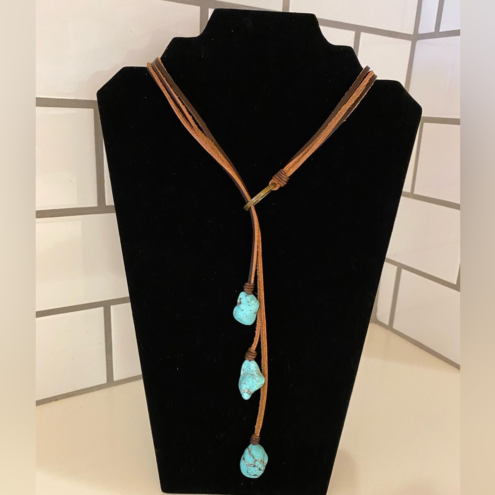 Suede & Turquoise Necklace